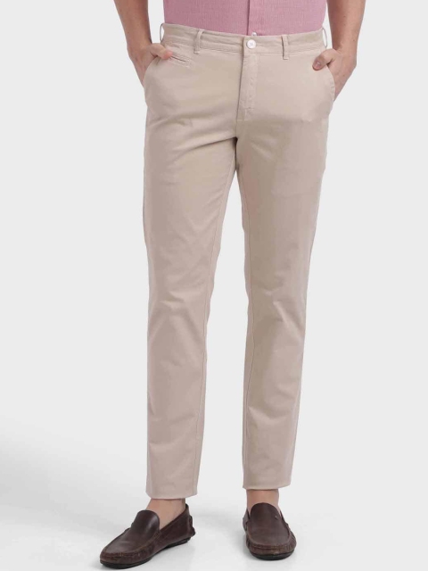 

ColorPlus Men Beige Regular Fit Solid Regular Trousers