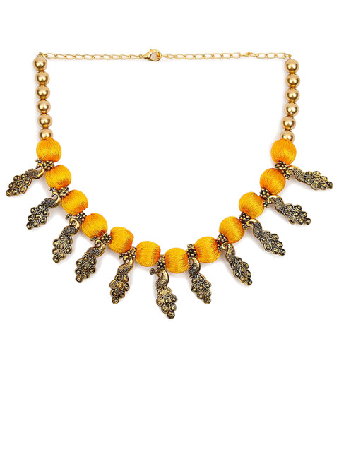 

AKSHARA Gold-Plated Handcrafted Silk-Thread Choker Necklace
