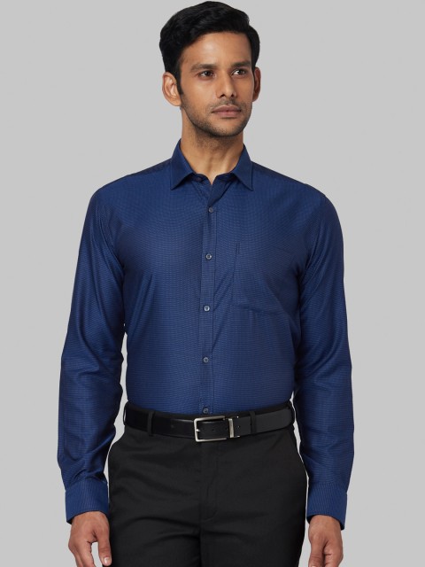 

Park Avenue Men Blue Slim Fit Self Design Formal Shirt