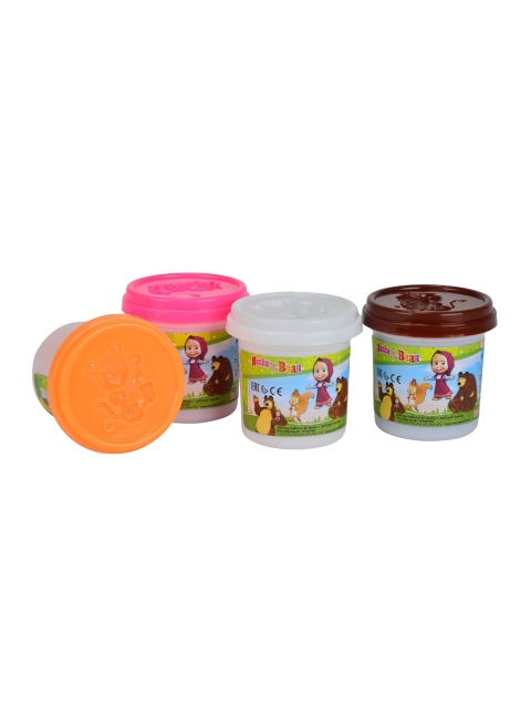 

Masha and The Bear Kids Set Of 4 Soft Dough, Brown