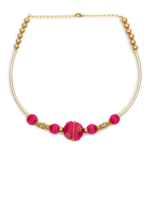 

AKSHARA Women Pink Handcrafted Choker Necklace