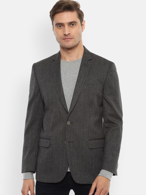 

Louis Philippe Sport Men Grey Solid Single-Breasted Formal Blazer