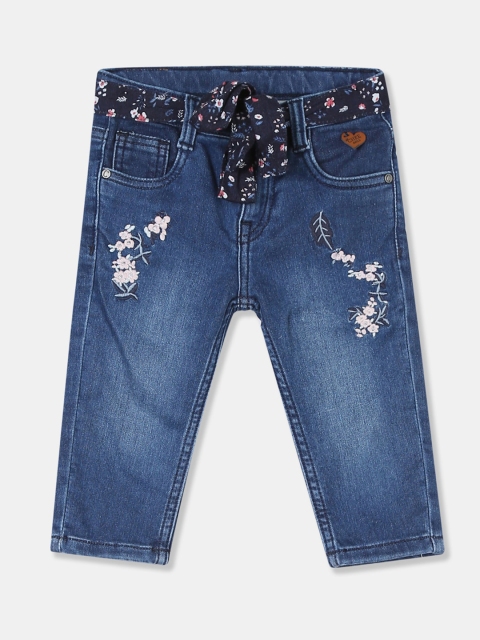 

Cherokee Girls Blue Embroidered Denim Capris