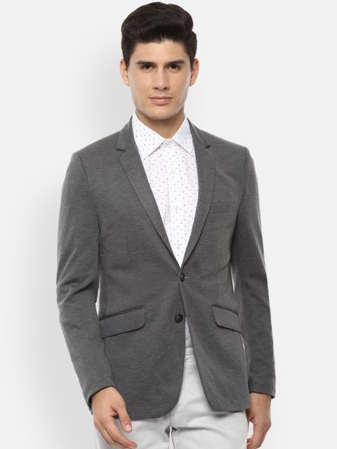 

Van Heusen Men Grey Solid Slim Fit Single-Breasted Formal Blazer