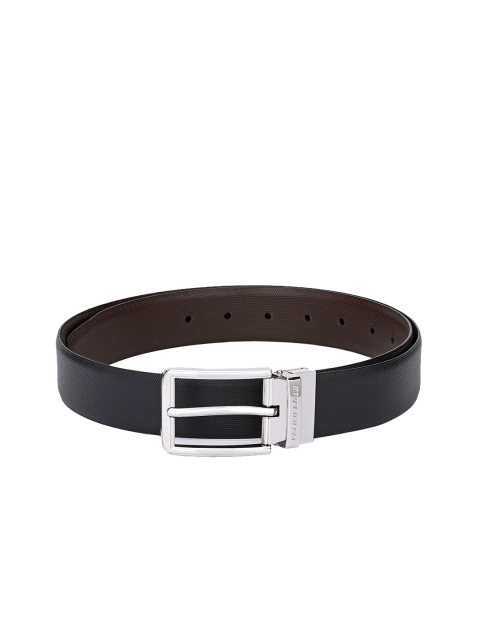

Pacific Gold Men Black Solid Genuine Leather Reversible Belt