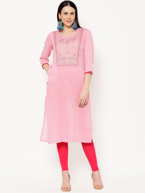 

Ramas Women Pink Printed Straight Kurta