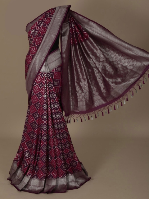 

Pothys Purple & Silver-Coloured Jute Silk Woven Design Saree