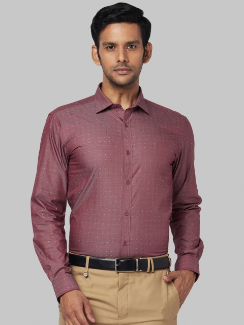 

Park Avenue Men Maroon Skinny Fit Self Design Formal Shirt