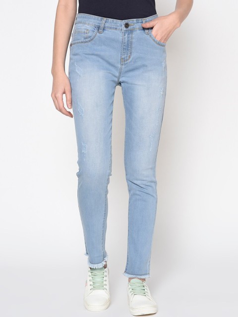 

METTLE Women Blue Regular Fit Mid-Rise Clean Look Jeans