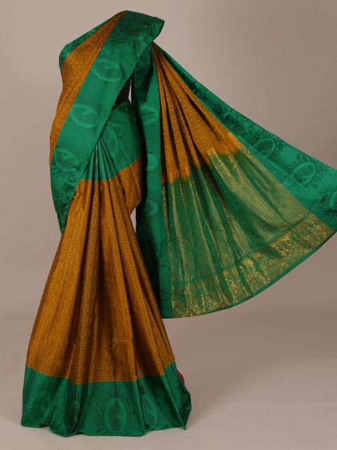 

Pothys Brown & Green Pure Silk Woven Design Saree