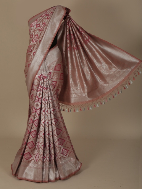 

Pothys Pink Woven Design Jute Silk Saree
