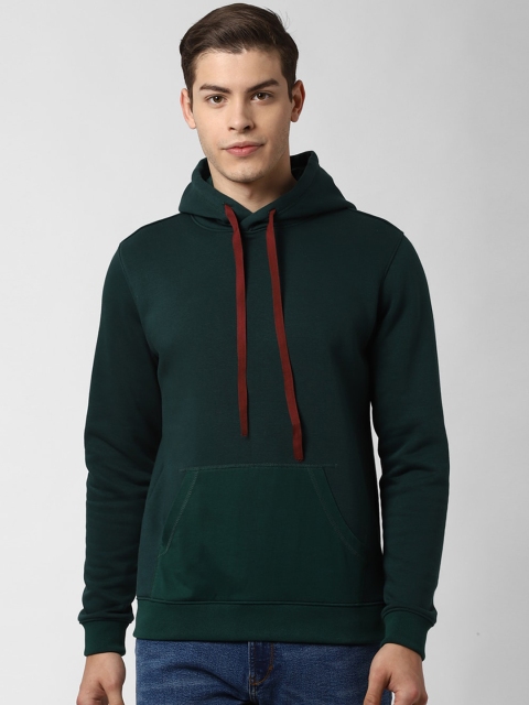 

Peter England Casuals Men Green Solid Hooded Sweatshirt