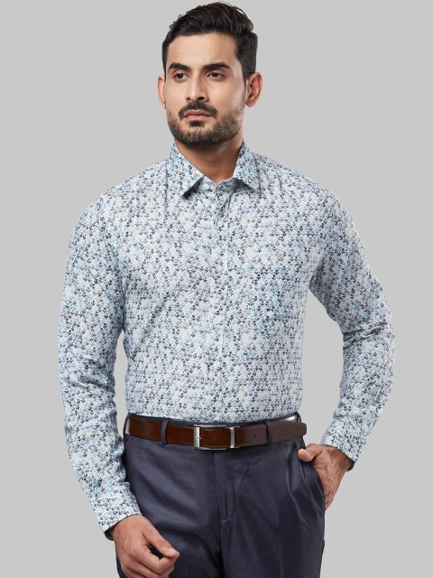 

Ethnix by Raymond Men Blue Tailored Fit Printed Formal Shirt