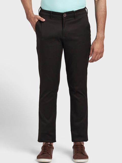

ColorPlus Men Brown Regular Fit Solid Regular Trousers