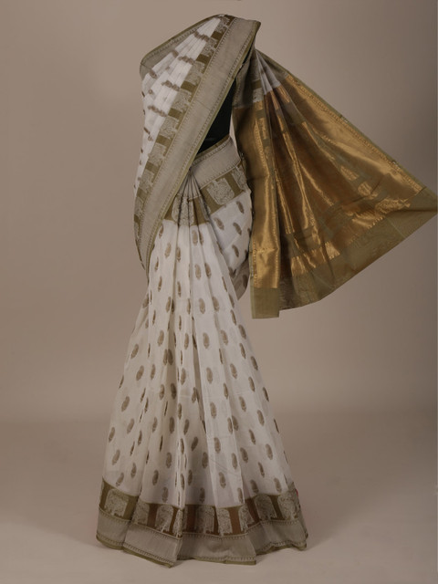 

Pothys White Woven Design Silk Cotton Saree