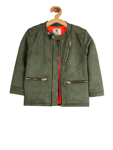 

Cherry Crumble Boys Green Solid Tailored Jacket