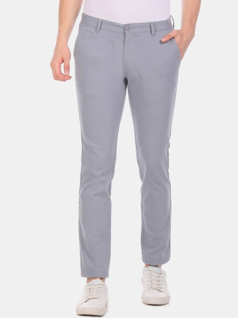 

Ruggers Men Grey Regular Fit Solid Regular Trousers