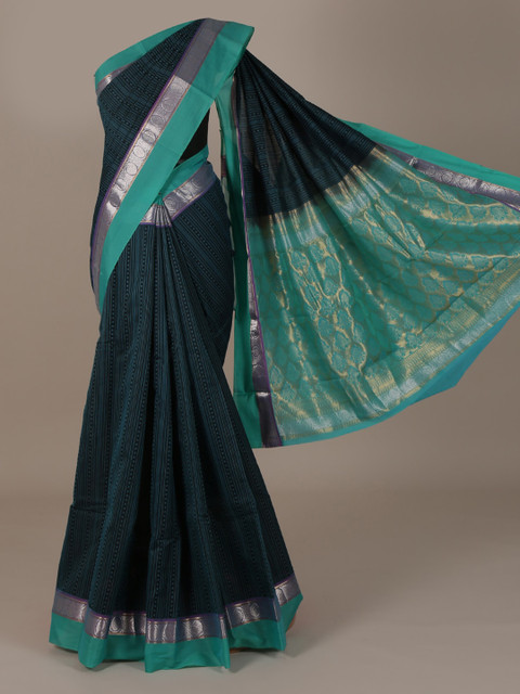 

Pothys Black Solid Silk Cotton Saree