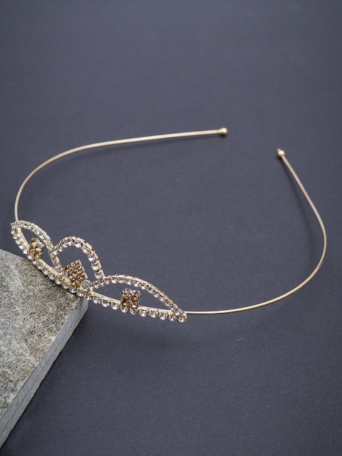 

Golden Peacock Women Gold-Toned Embellished Tiara