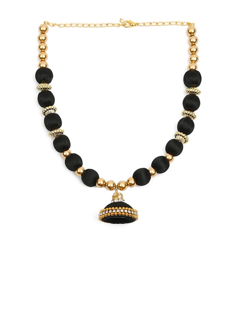 

AKSHARA Women Black and Gold-toned Synthetic Handmade Choker Necklace