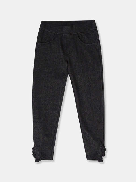 

Cherokee Girls Black Solid Denim Jeggings