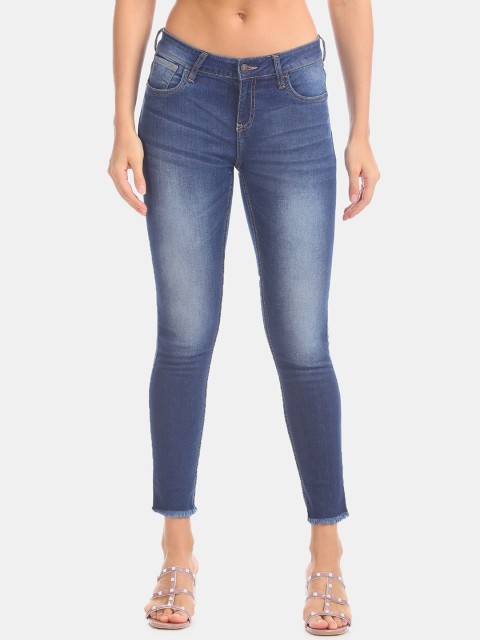

Cherokee Women Blue Super Skinny Fit Mid-Rise Clean Look Stretchable Jeans