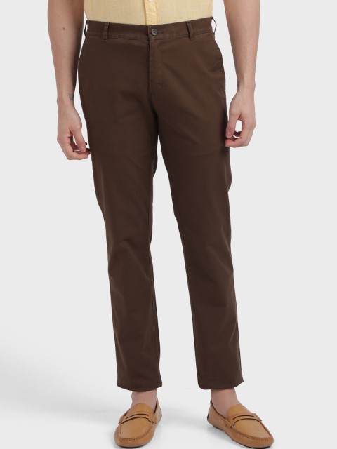 

ColorPlus Men Brown Regular Fit Solid Regular Trousers