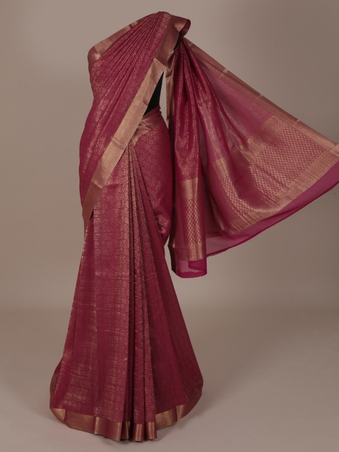 

Pothys Maroon Woven Design Pure Chiffon Saree