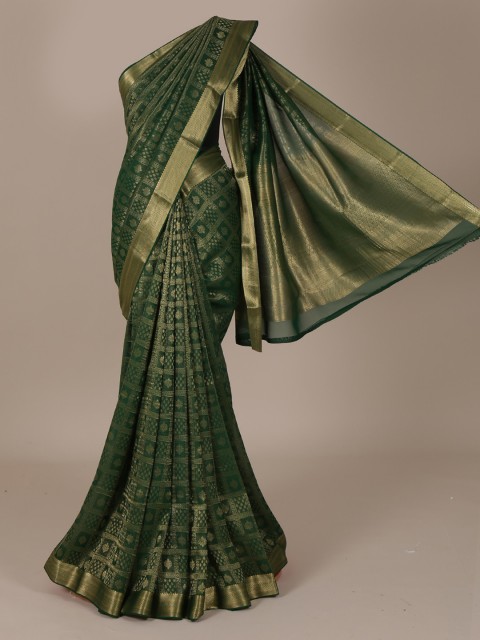 

Pothys Green Woven Design Pure Chiffon Saree