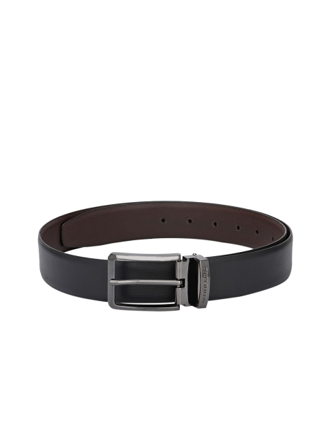 

Pacific Gold Men Black & Brown Textured Genuine Leather Reversible Belt
