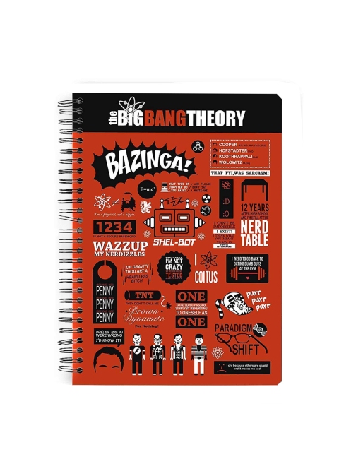 

MC SID RAZZ Black & Red Big Bang Theory Infographic Printed A5 Spiral Notebook
