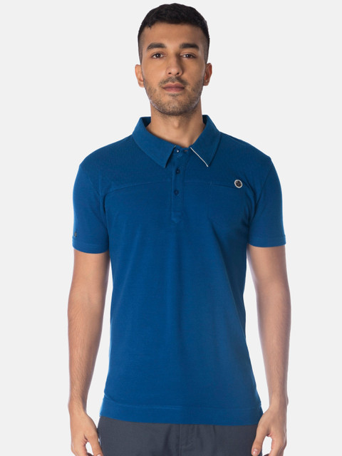

Smugglerz Men Blue Solid Polo Collar T-shirt