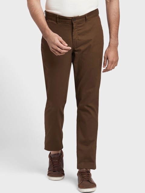 

ColorPlus Men Brown Regular Fit Solid Regular Trousers