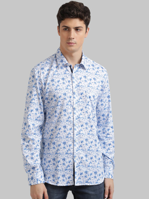 

Parx Men Blue Slim Fit Printed Casual Shirt