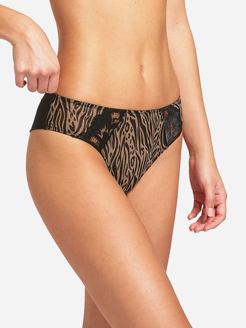 

YAMAMAY Women Beige & Black Printed Bikini Briefs ICUD123022_PRINT