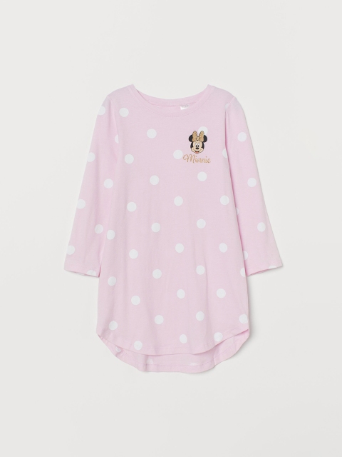 

H&M Girls Pink & White Polka Dot Printed Nightdress