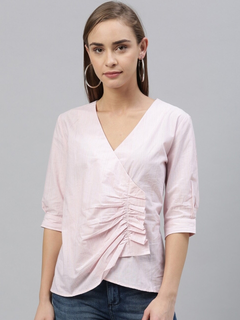 

RAREISM Women Pink Solid Wrap Top