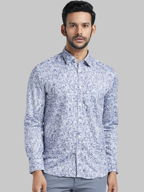 

Parx Men Blue Slim Fit Printed Casual Shirt