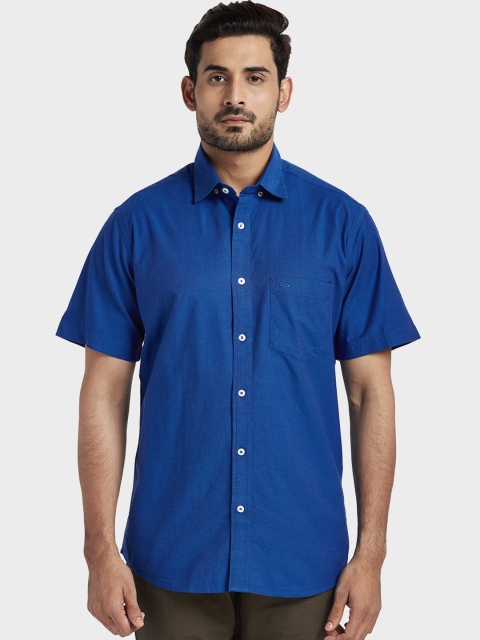 

ColorPlus Men Blue Tailored Fit Solid Casual Shirt