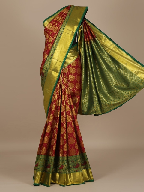 

Pothys Maroon & Green Art Silk Printed Saree