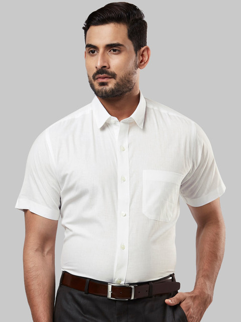 

Ethnix by Raymond Men White Tailored Fit Self Design Formal Shirt
