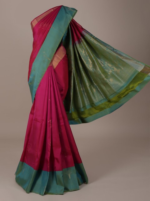 

Pothys Pink Colourblocked Pure Silk Saree