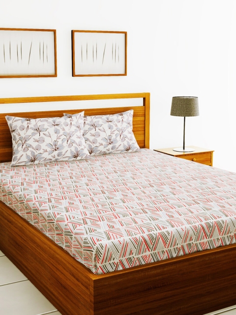 

BIANCA Multicolored Printed 144 TC 1 King Bedsheet with 2 Pillow Covers, Multi
