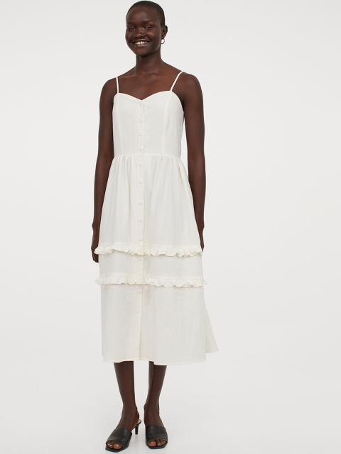 

H&M Women White Crepe Dress