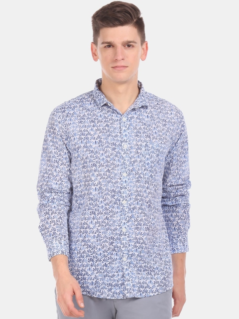 

Cherokee Men Blue & White Regular Fit Printed Casual Shirt
