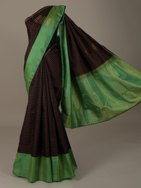 

Pothys Brown & Green Pure Silk Woven Design Saree