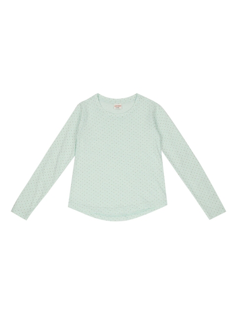 

RAINE AND JAINE Girls Green Printed Round Neck T-shirt