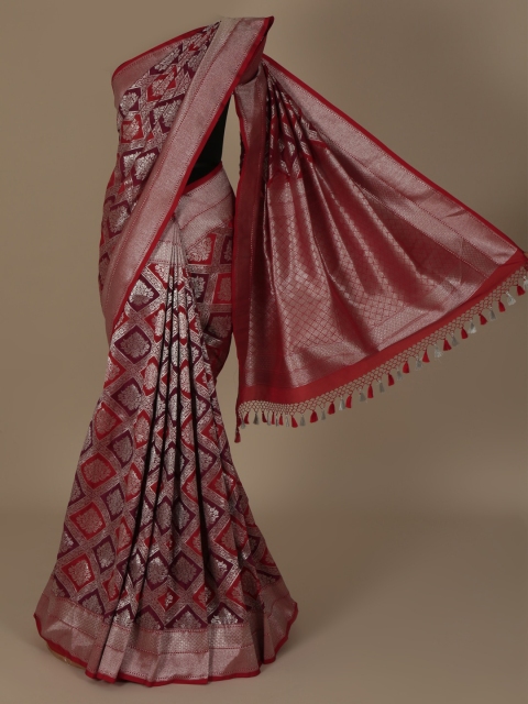 

Pothys Red Woven Design Jute Silk Saree