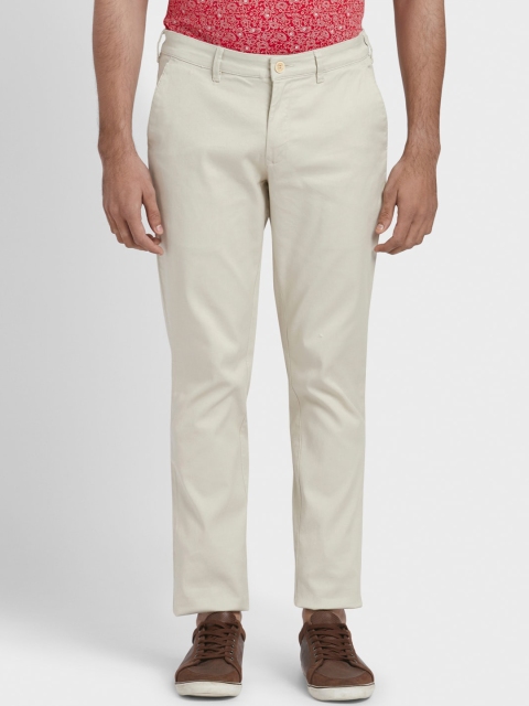 

ColorPlus Men Cream-Coloured Regular Fit Solid Regular Trousers