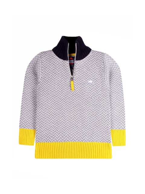 

Cherry Crumble Boys Grey & White Chevron Printed Sweater